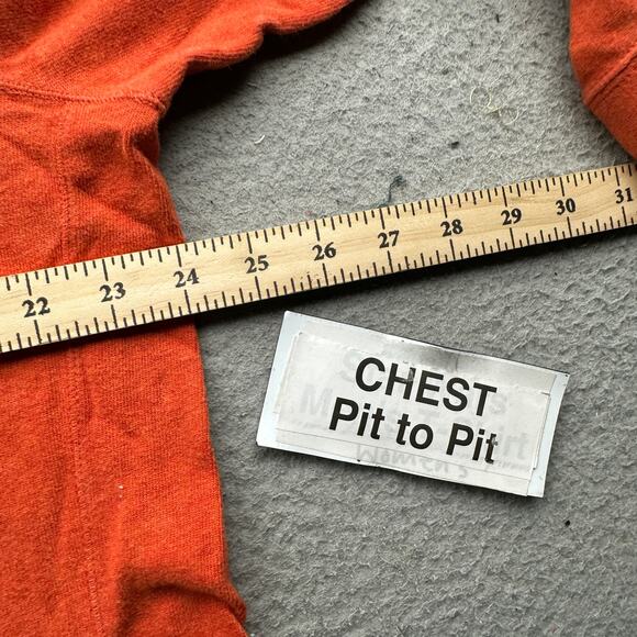 Polo by Ralph Lauren 1/4 Zip Orange Pullover Sweater Men XL Ribbed Pony Logo Red - Picture 4 of 10